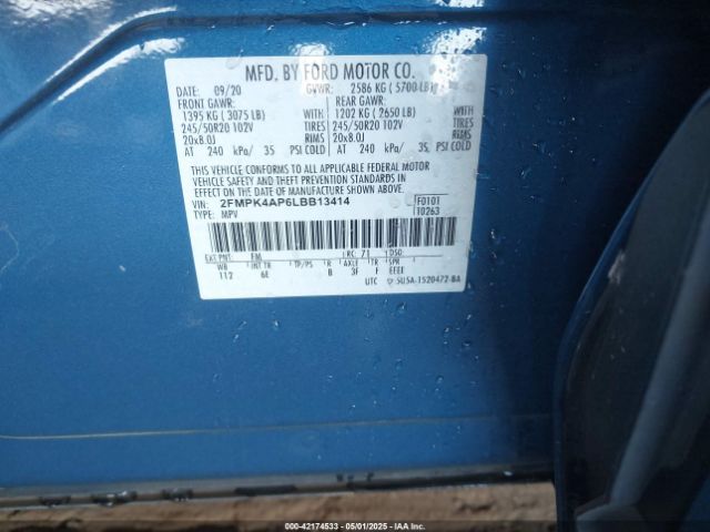 2FMPK4AP6LBB13414 Ford EDGE ST