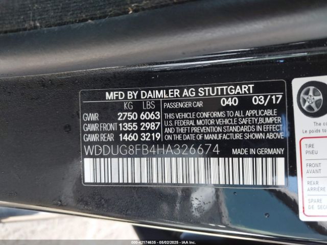 WDDUG8FB4HA326674 Mercedes-Benz S 550 4matic