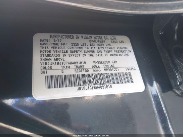 JN1BJ1CP6HW021810 Nissan 2017