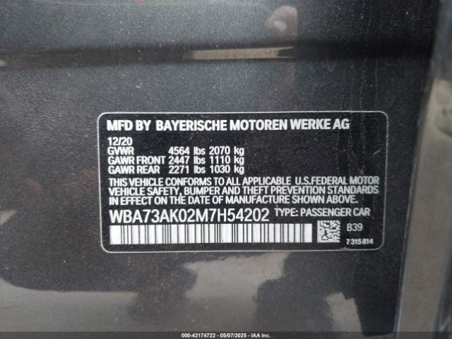 WBA73AK02M7H54202 BMW 228i Gran Coupe Xdrive