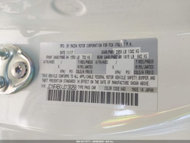 2018 FIAT 124 SPIDER JC1NFAEKXJ0138258 Photo 8