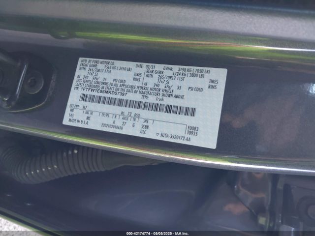 1FTFW1E86MKD57397 Ford F-150 Xlt