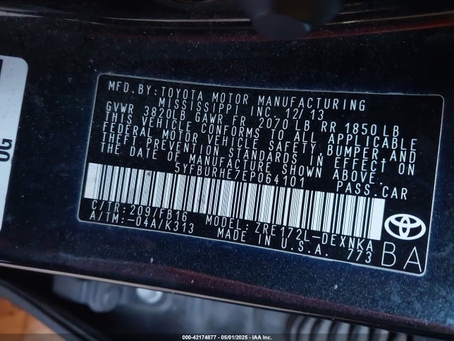 Toyota COROLLA LE 2014 5YFBURHE7EP064101 Image 26