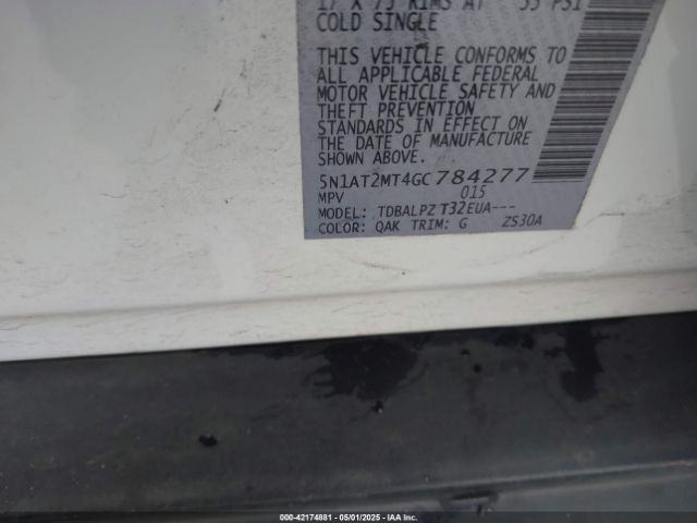 5N1AT2MT4GC784277 Nissan Rogue S/sl/sv