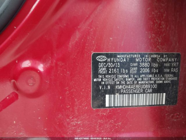 KMHDH4AE8EU089100 Hyundai ELANTRA SE
