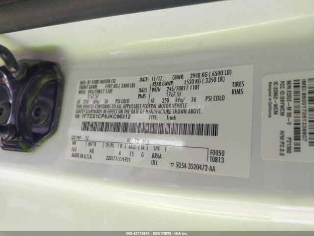 1FTEX1CP8JKC96312 Ford F-150 Xl
