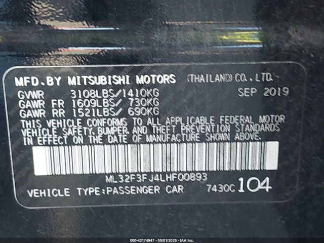 2020 MITSUBISHI MIRAGE G4 ML32F3FJ4LHF00893 Photo 8