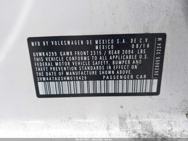 Volkswagen 2.0 tsi 2017 3VW447AU3HM010429 Image 25