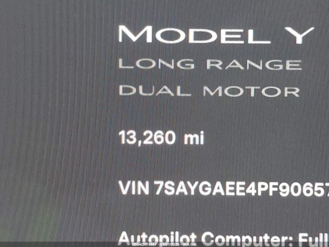 7SAYGAEE4PF906577 Tesla Model Y Awd/long Range Dual Motor All-wheel Drive