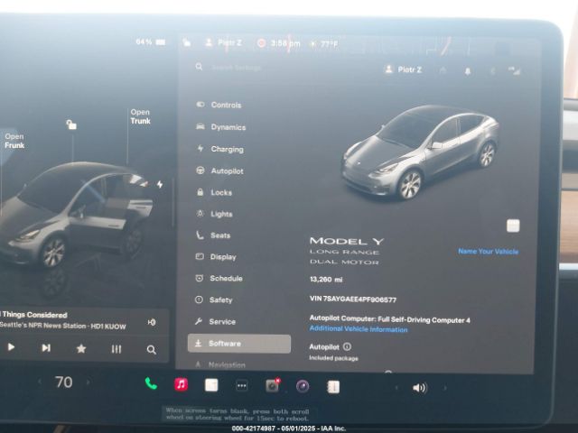7SAYGAEE4PF906577 Tesla Model Y Awd/long Range Dual Motor All-wheel Drive