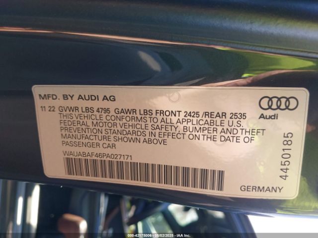 WAUABAF46PA027171 Audi A4 Premium 40 Tfsi Quattro S Tronic