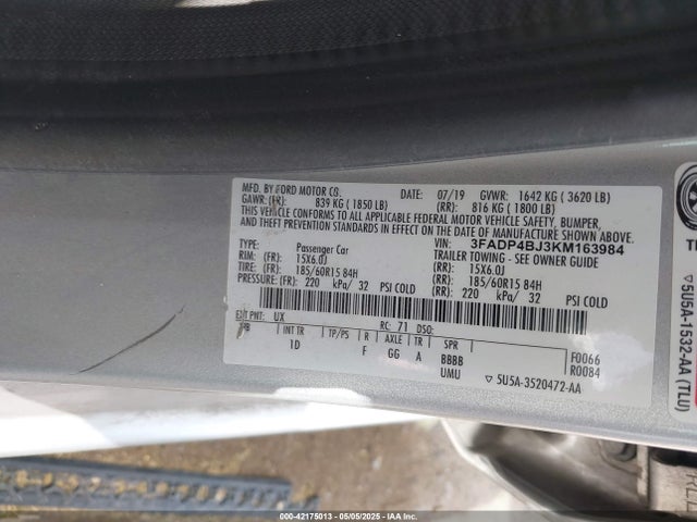 Ford 2019 2019 3FADP4BJ3KM163984 Image 9