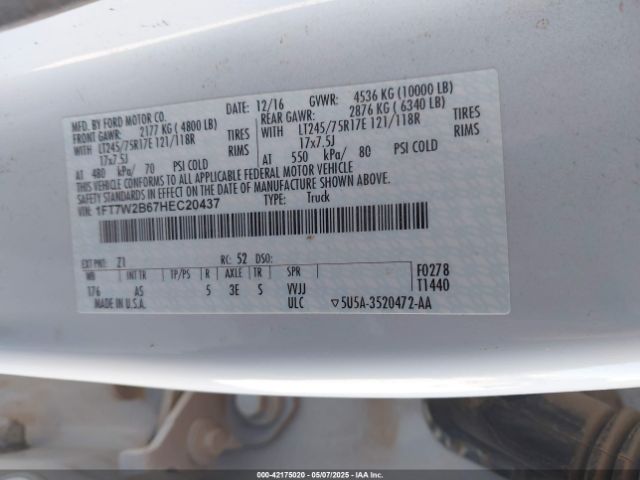 1FT7W2B67HEC20437 Ford F-250 Xl