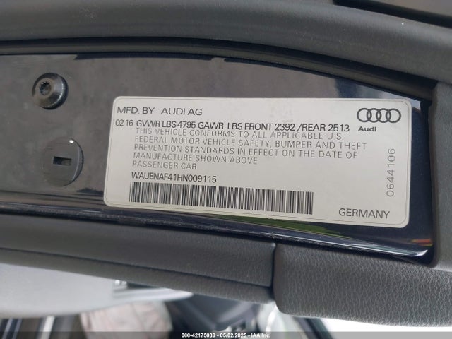 WAUENAF41HN009115 Audi A4 2.0t Premium