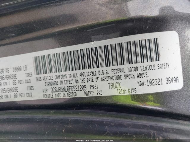 3C6UR5NL6FG521209 RAM 2500 Laramie