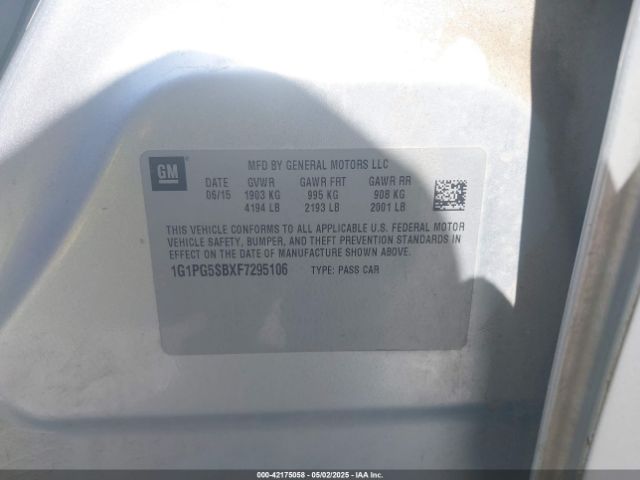 1G1PG5SBXF7295106 Chevrolet CRUZE LTZ