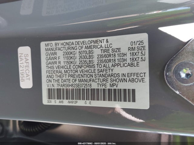7FARS6H82SE072518 Honda lfc3