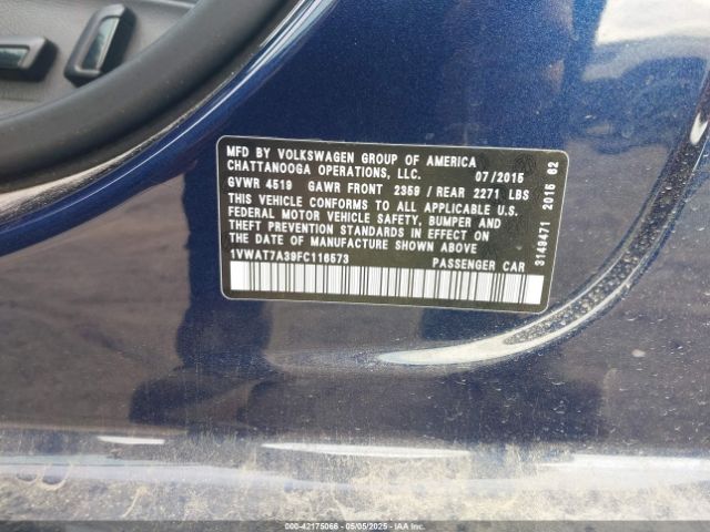 1VWAT7A39FC116573 Volkswagen Passat 1.8t Limited Edition