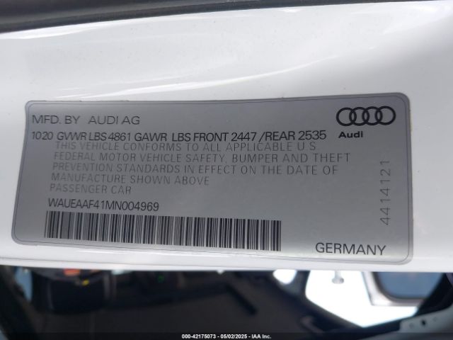 WAUEAAF41MN004969 Audi 45 tfsi (2.0t)