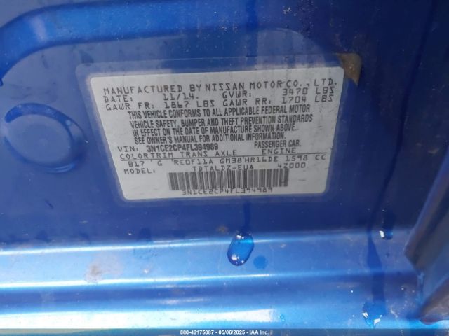 3N1CE2CP4FL394989 Nissan Versa Note Sv