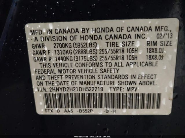 2013 ACURA MDX 2HNYD2H21DH522219 Photo 8