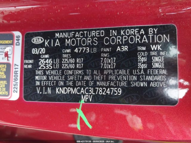 2020 KIA SPORTAGE KNDPMCAC3L7824759 Photo 8