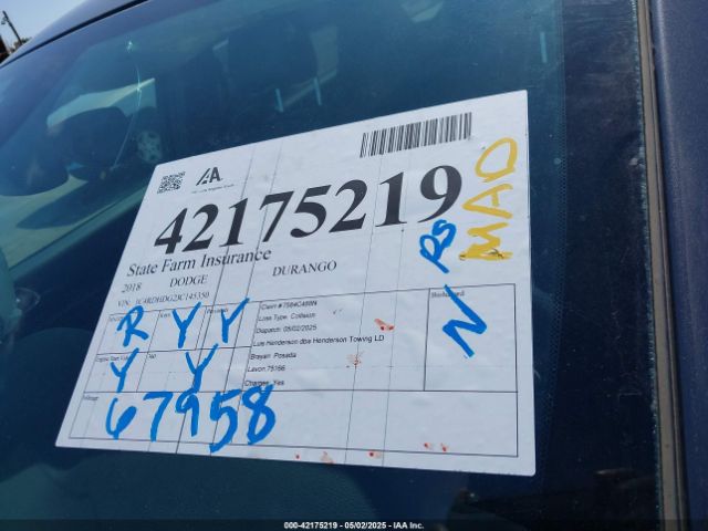 1C4RDHDG2JC145350 Dodge Durango