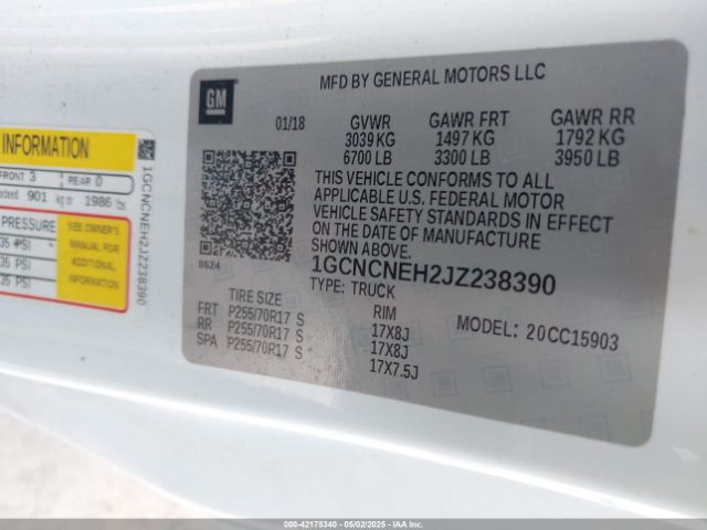 1GCNCNEH2JZ238390 Chevrolet Silverado 1500 Wt