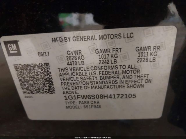 1G1FW6S08H4172105 Chevrolet BOLT EV LT