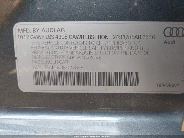 2013 AUDI A4 WAUBFAFL8DN027645 Photo 8
