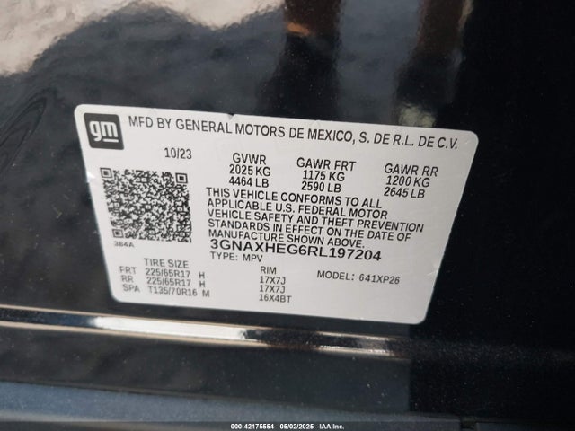 3GNAXHEG6RL197204 Chevrolet Equinox Fwd Ls
