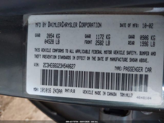 2003 CHRYSLER 300M 2C3HE66G23H540627 Photo 8