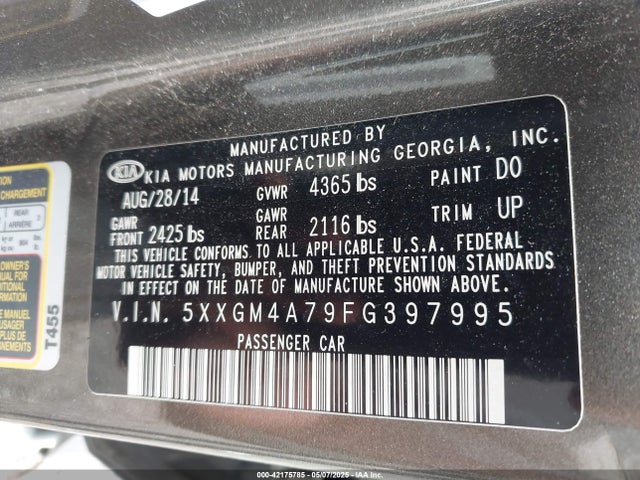 5XXGM4A79FG397995 KIA Optima Lx