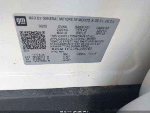 3GKALTEG7PL230767 GMC Terrain Awd Sle