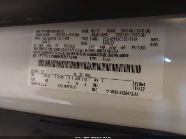 1FTYE1YM0KKB77849 Ford Transit-150