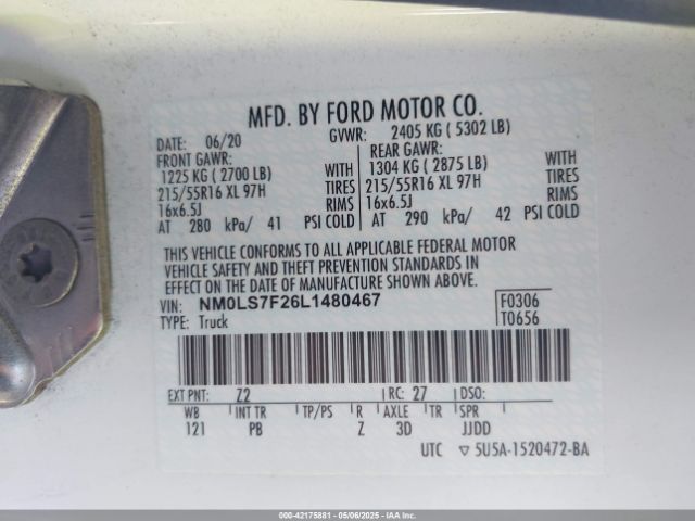 NM0LS7F26L1480467 Ford Transit Connect Xlt Cargo Van