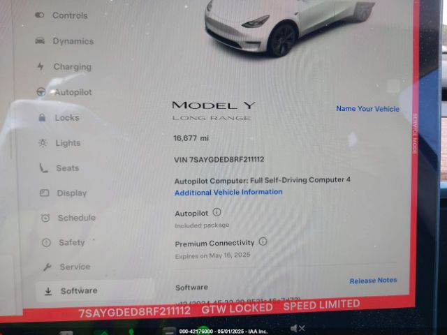 7SAYGDED8RF211112 Tesla Model Y Long Range Dual Motor All-wheel Drive/rwd