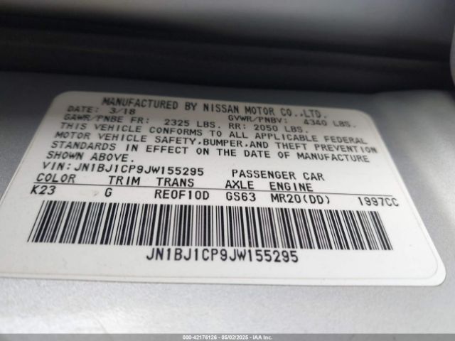 JN1BJ1CP9JW155295 Nissan Rogue Sport S