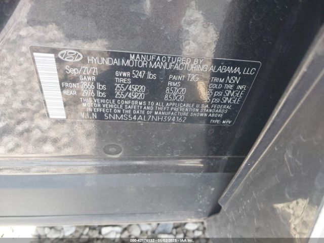 2022 HYUNDAI SANTA FE 5NMS54AL7NH394162 Photo 8