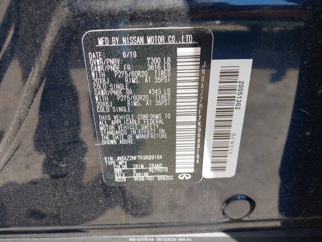 JN8AZ2NF7K9689184 Infiniti 2019