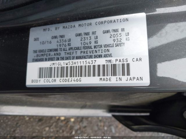 JM1GL1W53H1115437 Mazda Mazda6 Grand Touring