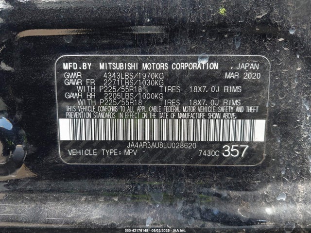 JA4AR3AU8LU028620 Mitsubishi Outlander Sport 2.0 Be /2.0 Es /2.0 Se /2.0 Sp