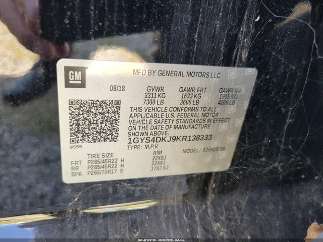 Cadillac Escalade 2019 1GYS4DKJ9KR138333 Image 9