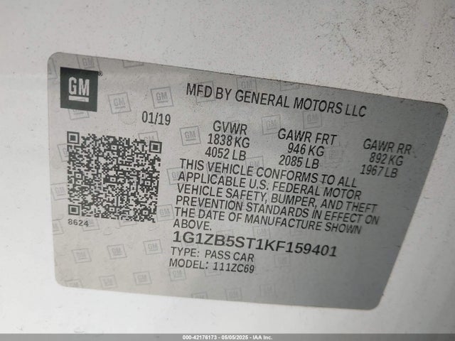 1G1ZB5ST1KF159401 Chevrolet Malibu 1ls