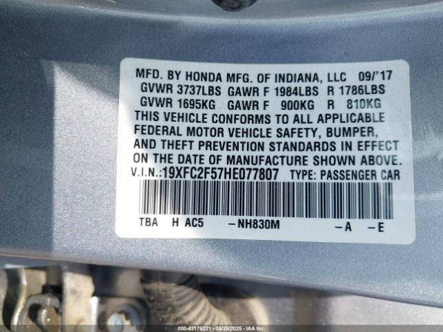 19XFC2F57HE077807 Honda Civic Lx