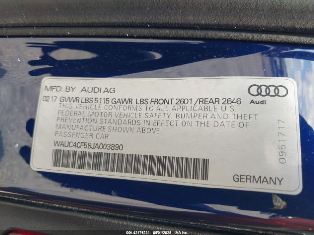 2018 AUDI S5 WAUC4CF58JA003890 Photo 8