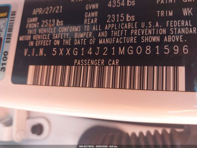 5XXG14J21MG081596 KIA K5 LXS