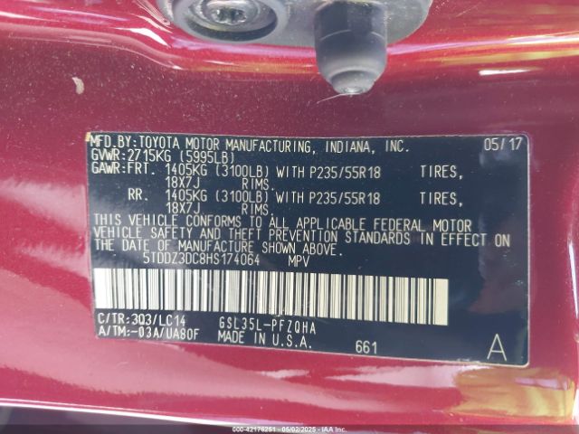 2017 TOYOTA SIENNA 5TDDZ3DC8HS174064 Photo 8