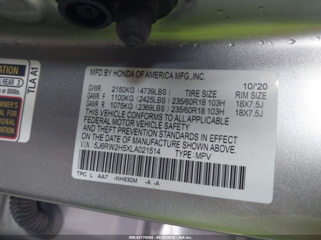 5J6RW2H5XLA021514 Honda Cr-v Awd Ex
