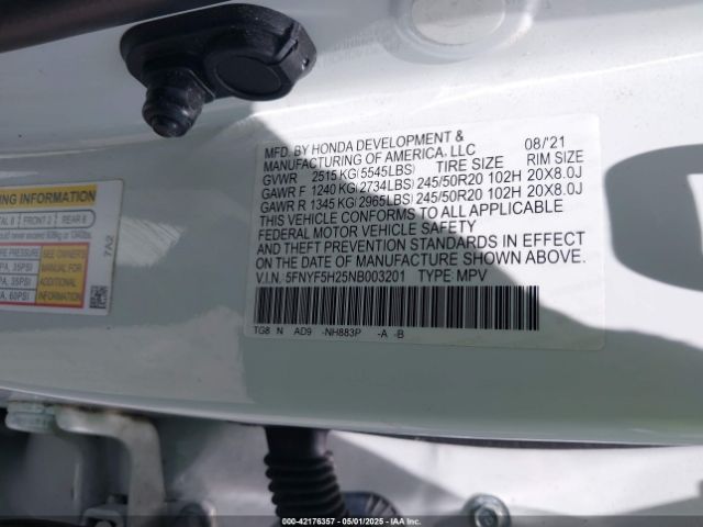 5FNYF5H25NB003201 Honda Pilot 2wd Special Edition